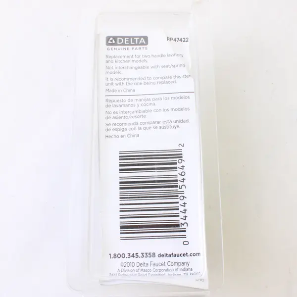 Delta RP47422 OEM Ceramic Stem Cartridge Kit for Faucet Repair