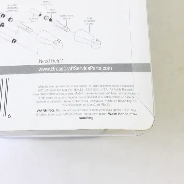 BrassCraft SW2101 Universal Diverter Tub Spout New
