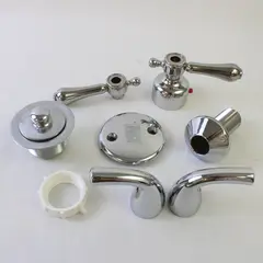 Lot Assorted Bath Fixtures Lift-Turn Drain Stopper Faceplate Handles