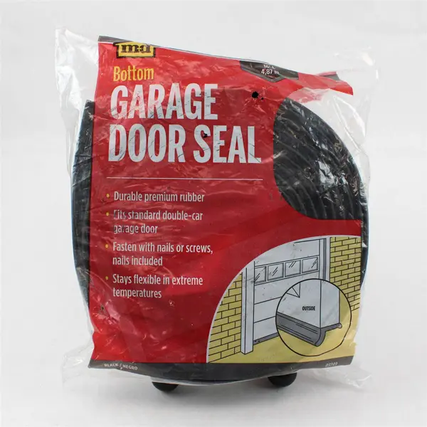 M-D Building Products 03749 Black Garage Door Bottom Seal 16 Ft