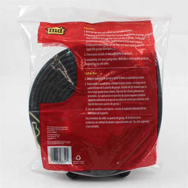 M-D Building Products 03749 Black Garage Door Bottom Seal 16 Ft