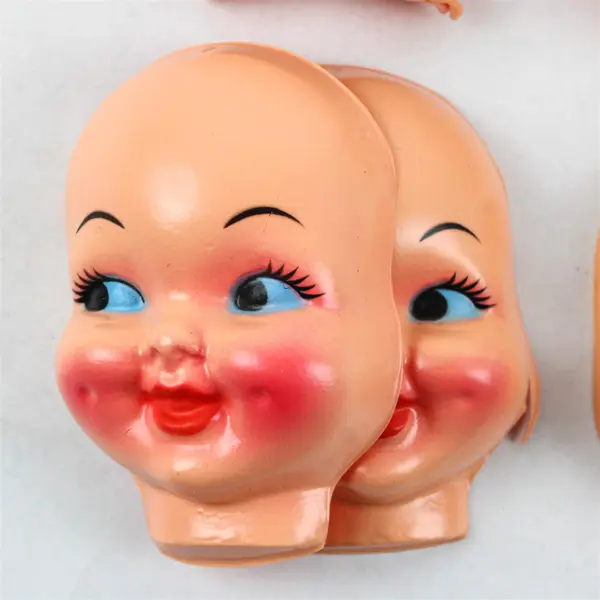 Lot of 11 Vintage Plastic Celluloid Doll Face Masks Repair Parts