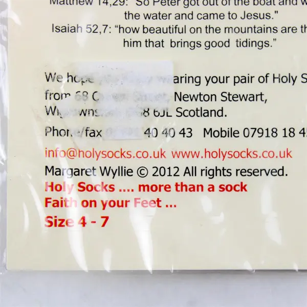 Holy Socks Faith on Your Feet Women's Socks Size 4-7 NWT