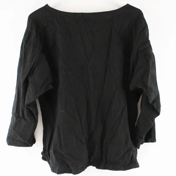 Chico's Black 3/4-Sleeve Cotton Top Women's Size 3