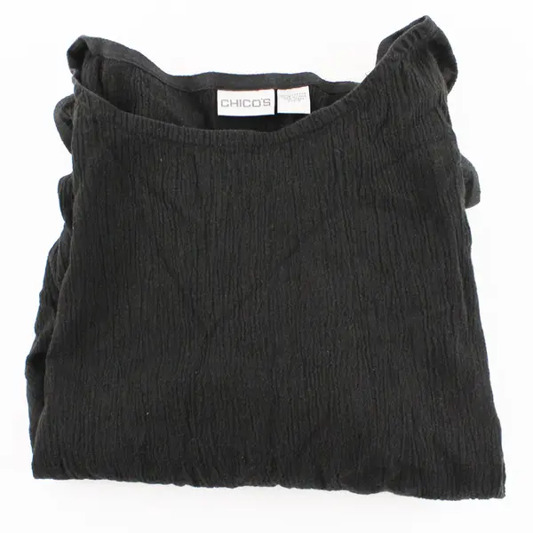 Chico's Black 3/4-Sleeve Cotton Top Women's Size 3