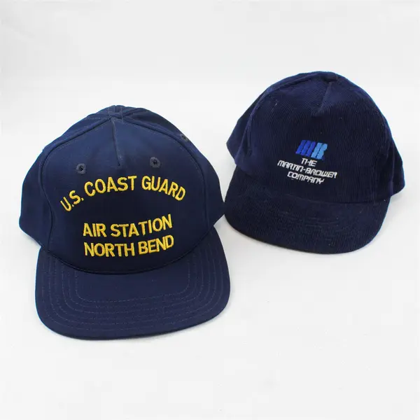 Lot of 2 Adjustable Baseball Caps US Coast Guard Martin-Brower