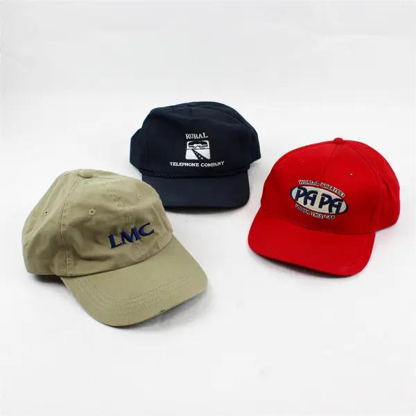 Lot of 3 Adjustable Baseball Caps Papa LMC Rural Telephone Pre-Owned