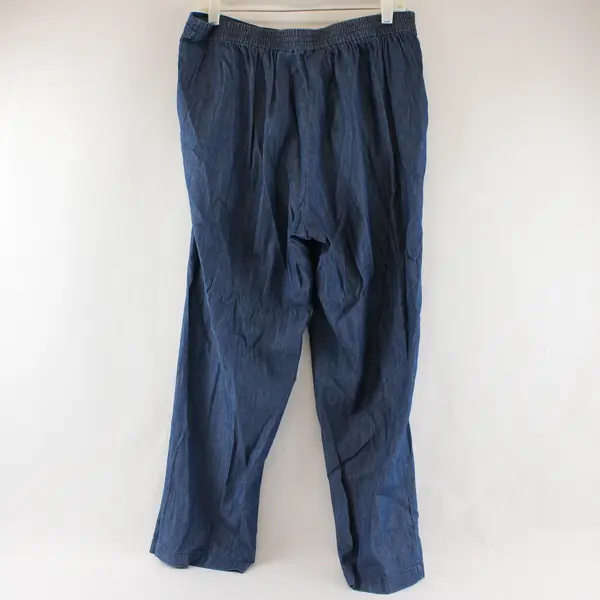 Alfred Dunner Blue Elastic Waist Straight-Leg Pull-On Pants Women's Size 12