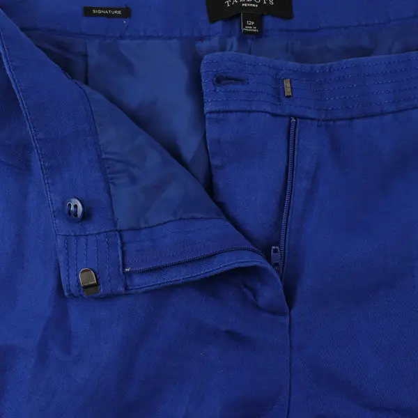 Talbots Signature Royal Blue Linen Pants Women's Size 12P