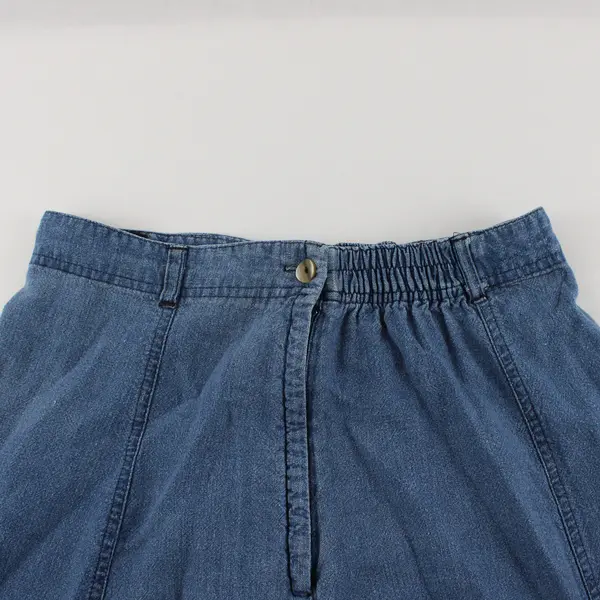Sigrid Olsen Essentials Blue Linen Blend Midi Skirt Petite Size 10
