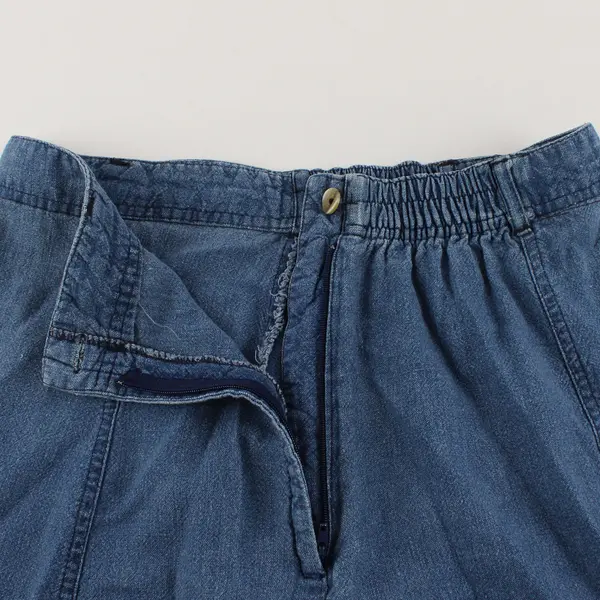 Sigrid Olsen Essentials Blue Linen Blend Midi Skirt Petite Size 10