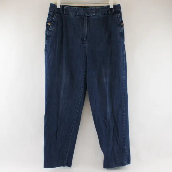 Talbots Petites Stretch Medium Wash Tapered-Leg Pants Size 12