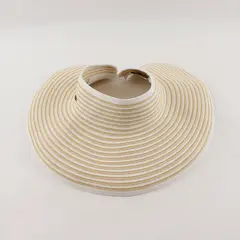 Scala Collezione Women's Woven Paper Sun Visor One Size Beige