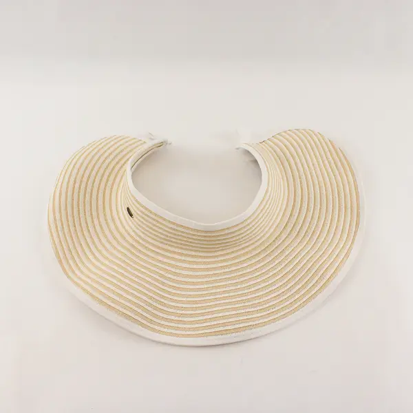 Scala Collezione Women's Woven Paper Sun Visor One Size Beige