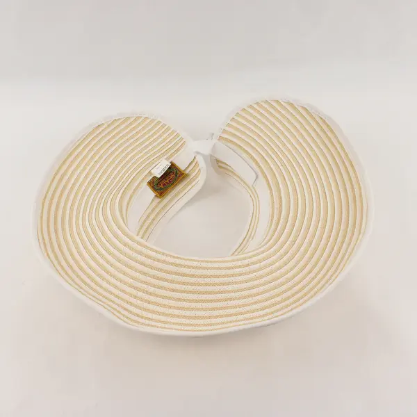 Scala Collezione Women's Woven Paper Sun Visor One Size Beige