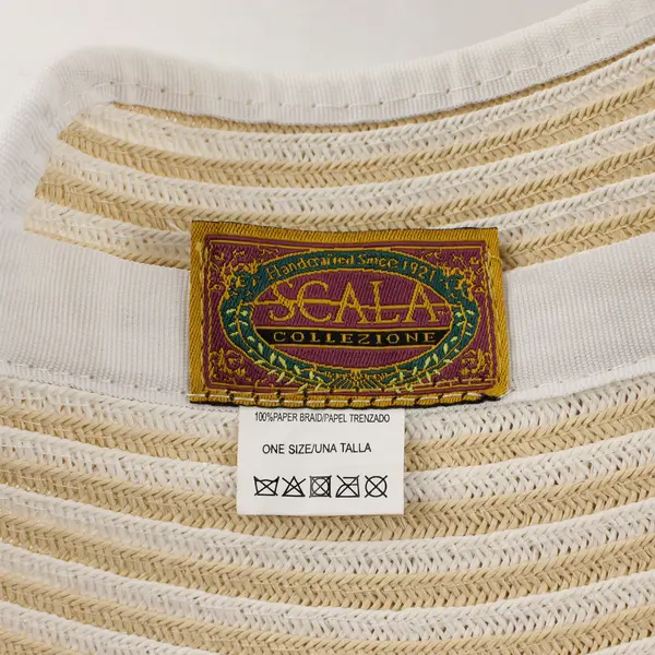 Scala Collezione Women's Woven Paper Sun Visor One Size Beige