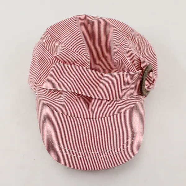 Collection XIIX Women's Red and White Pinstripe Brimmed Cap One Size