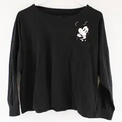 Disney Black Long-Sleeved Mickey Mouse T-Shirt Women's Size Large