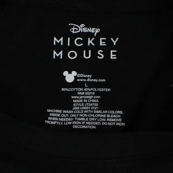 Disney Black Long-Sleeved Mickey Mouse T-Shirt Women's Size Large