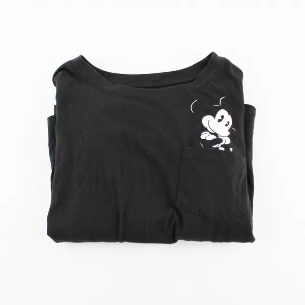 Disney Black Long-Sleeved Mickey Mouse T-Shirt Women's Size Large