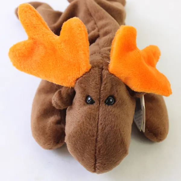 TY Beanie Baby Chocolate 1993 Brown Moose With Tag Plush Toy 8"