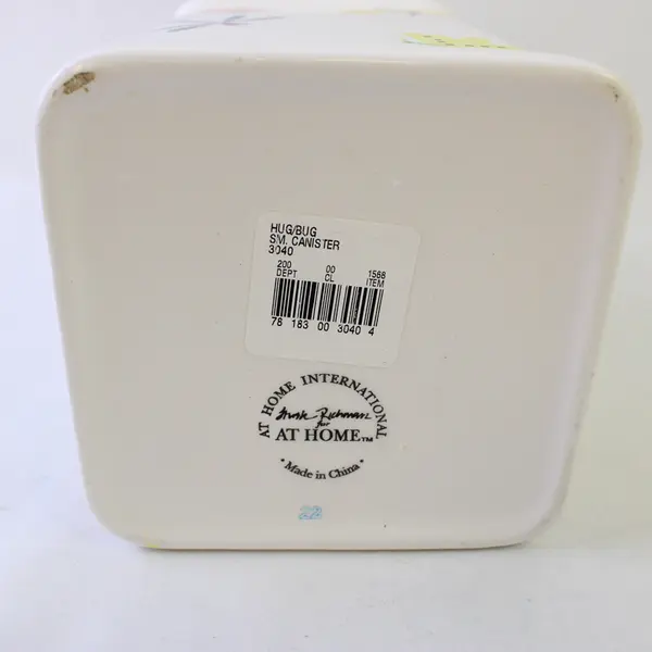 At Home International Trish Richman Hug Bug Ceramic Canister 8"