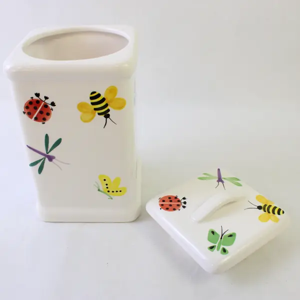At Home International Trish Richman Hug Bug Ceramic Canister 8"