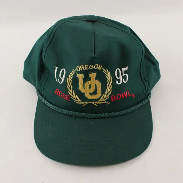 Vintage  Oregon Ducks 1995 Rose Bowl Embroidered Snapback Hat Green