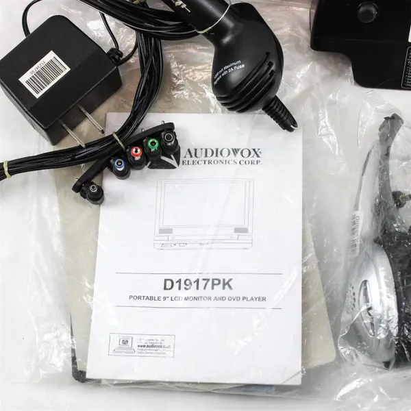 Audiovox Portable 9in LCD Monitor DVD Player in Bag w/ Accessory Bundle