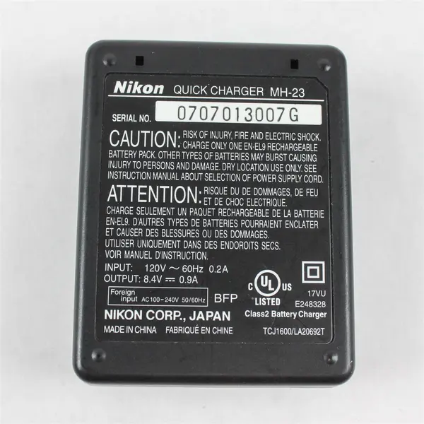 Genuine OEM Nikon MH-23 Quick Charger for EN-EL9 Li-ion Battery