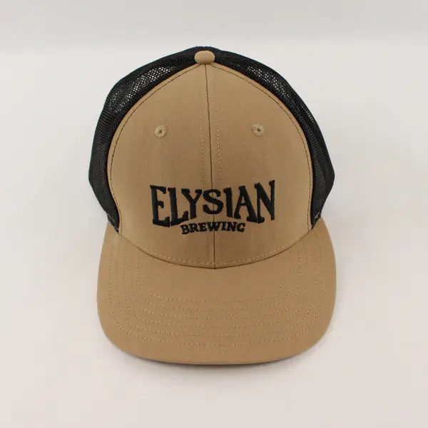 Elysian Brewing Seattle Tan Khaki Trucker Hat Snapback Baseball Cap