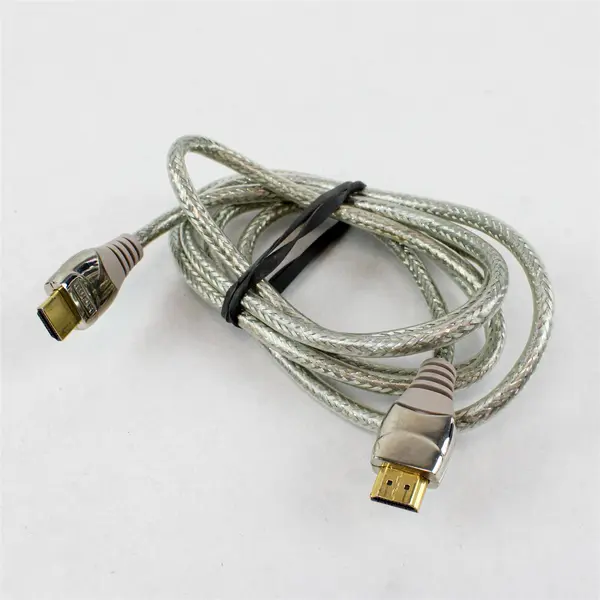 Braided Silver HDMI Cable Heavy Duty Shielding High Speed 3 Ft