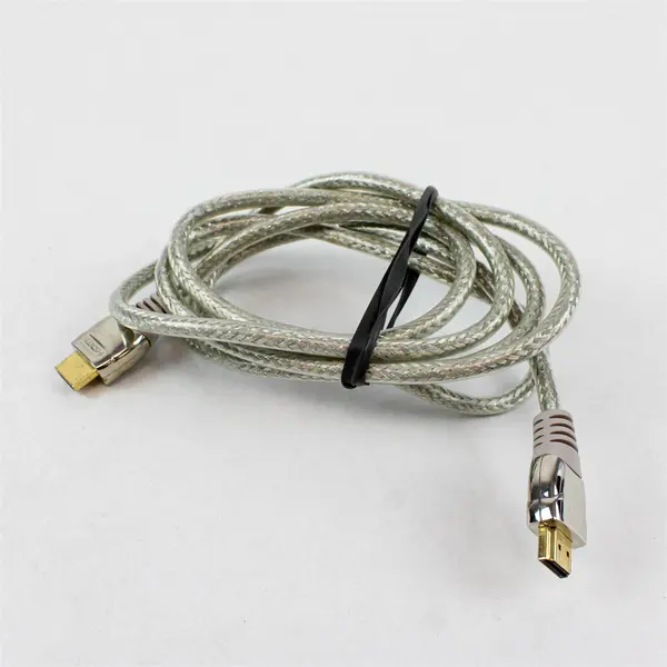 Braided Silver HDMI Cable Heavy Duty Shielding High Speed 3 Ft