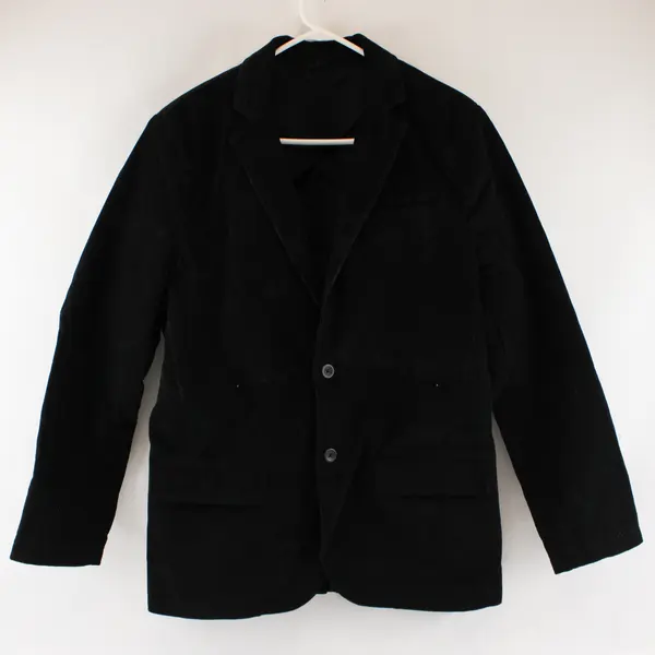 Old Navy Men's M Black Corduroy Single-Breasted Two-Button Blazer Jacket