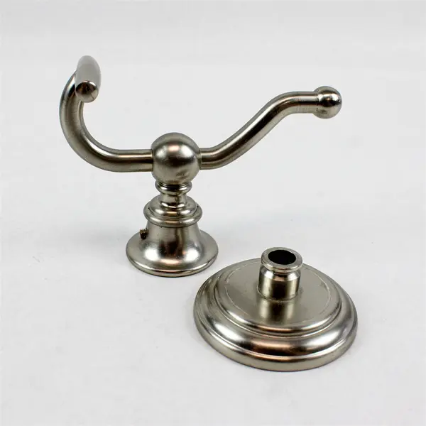 Brushed Nickel Double Robe Hook Wall Mounted Bathroom Open Box