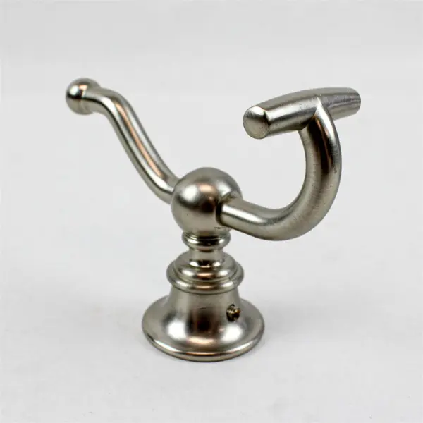 Brushed Nickel Double Robe Hook Wall Mounted Bathroom Open Box