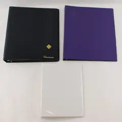 Lot of 3 3-Ring Binders Black Purple White One Merrill Lynch