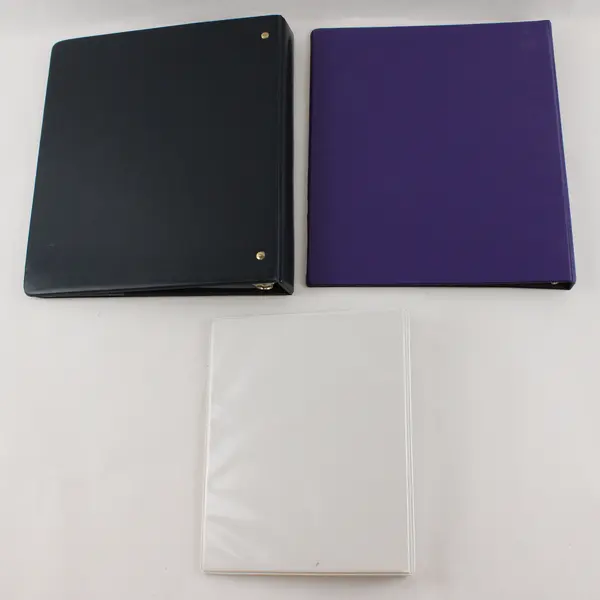 Lot of 3 3-Ring Binders Black Purple White One Merrill Lynch