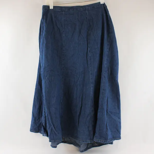 NWT VTG Classic Elements Women's 20W Blue A-Line 100% Cotton Denim Maxi Skirt 