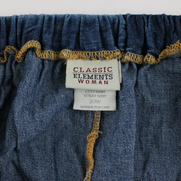 NWT VTG Classic Elements Women's 20W Blue A-Line 100% Cotton Denim Maxi Skirt 