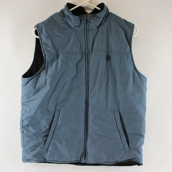 Ariat Men's Small Steel Blue/Black Soft Shell Fleece Reversible Vest 