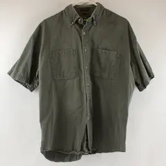 Canyon Guide Men's L Olive Green Short Sleeve Cotton Button Up Shirt Pre-Owned