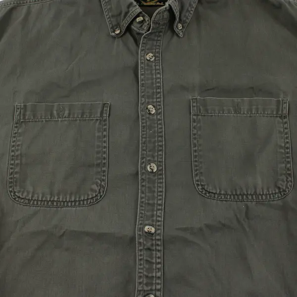 Canyon Guide Men's L Olive Green Short Sleeve Cotton Button Up Shirt Pre-Owned