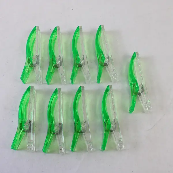 Lot of 16 Assorted Plastic Clothespins Nylon Cord Laundry Craft Supply