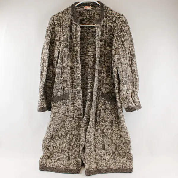 VTG Cyril Cullen Women's M/L 100% Virgin Wool Long Open Front Cardigan Sweater