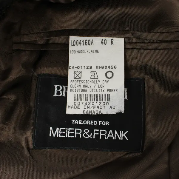 Vintage 90s Meier & Frank Men's 40R Brown Tweed 100% Wool 2-Button Blazer