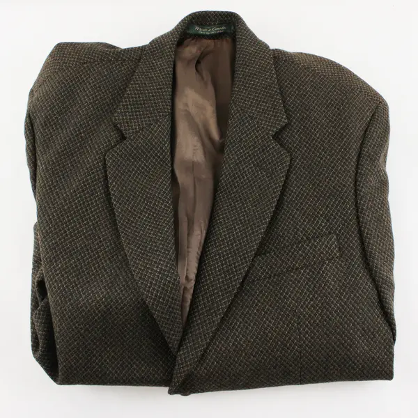 Vintage 90s Meier & Frank Men's 40R Brown Tweed 100% Wool 2-Button Blazer