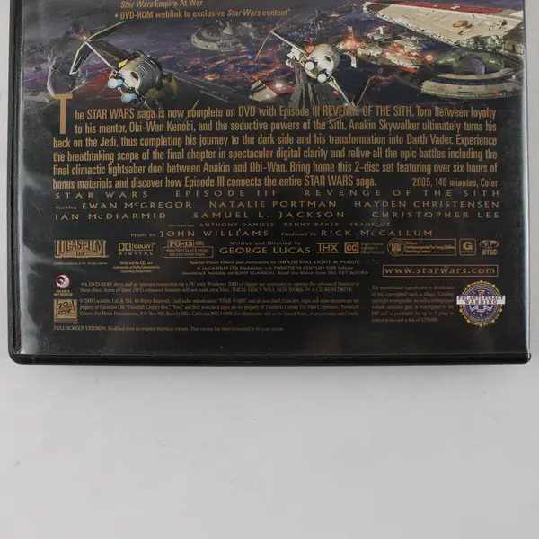 Star Wars: Revenge Of The Sith (Episode 3, Full Screen, DVD, 2005, Lucasfilm)