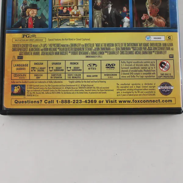 Night at the Museum: Battle of the Smithsonian (DVD, 2009, 20th Century Fox)