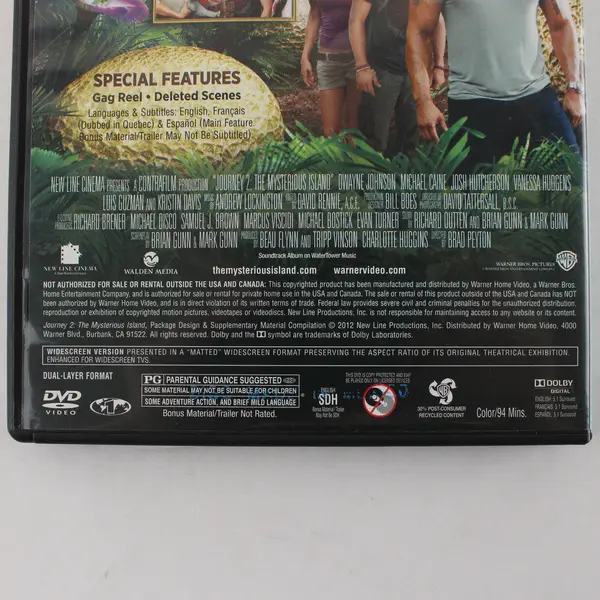 Journey 2: The Mysterious Island (DVD, 1 Disc, 2012, Brad Peyton, Warner Bros)